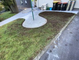 6m2 curved Clothesline pathway with gas cylinders and rubbish bins