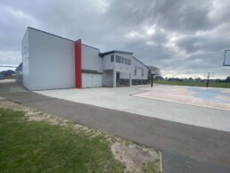 school courts and a large school gymnasium