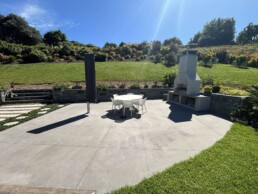 Retaining wall and steps
